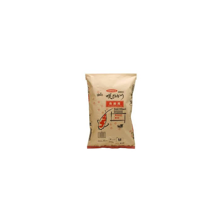 HIKARI SAKI COLOR M 15kg - Pływający, pokarm wybarwiający dla karpi Koi.