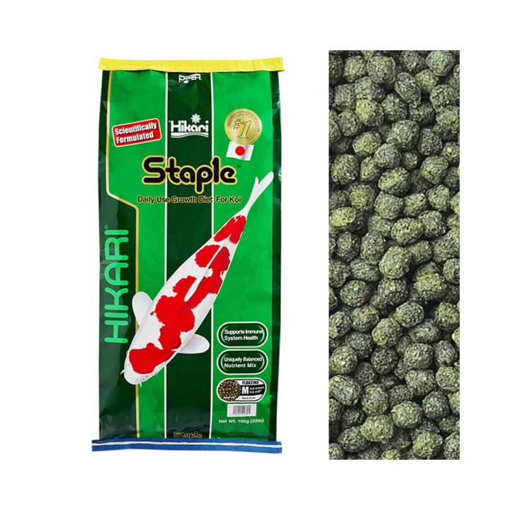 Hikari Staple medium 10kg - Wysokiej jakości pokarm dla wszystkich ryb w stawie.