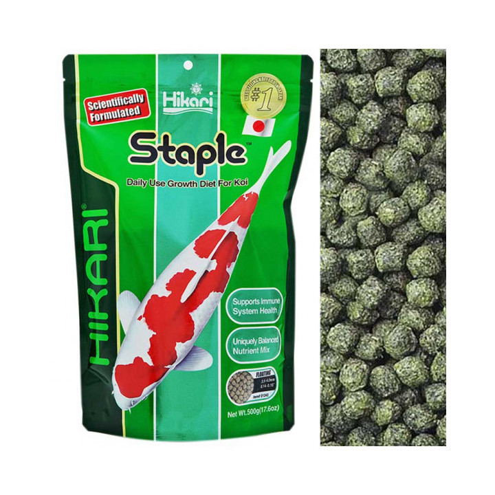 Hikari Staple large 500g - Wysokiej jakości pokarm dla wszystkich ryb w stawie.